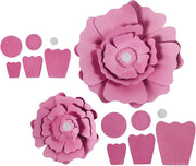 Papieren Bloemen Roze 15 + 25 Cm 2 Stuks