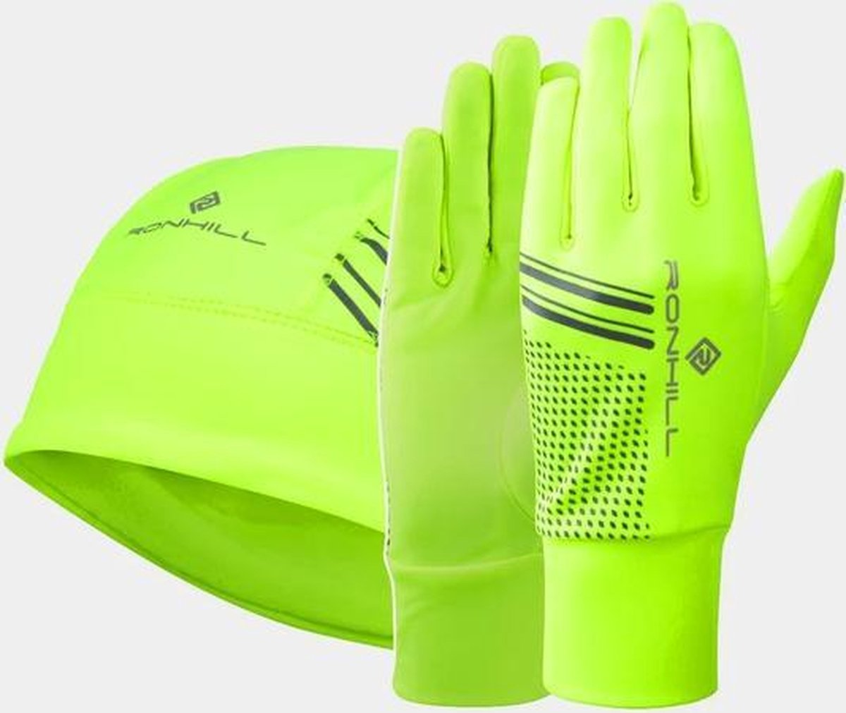 Ron Hill Beanie and Glove Set Fluo Geel