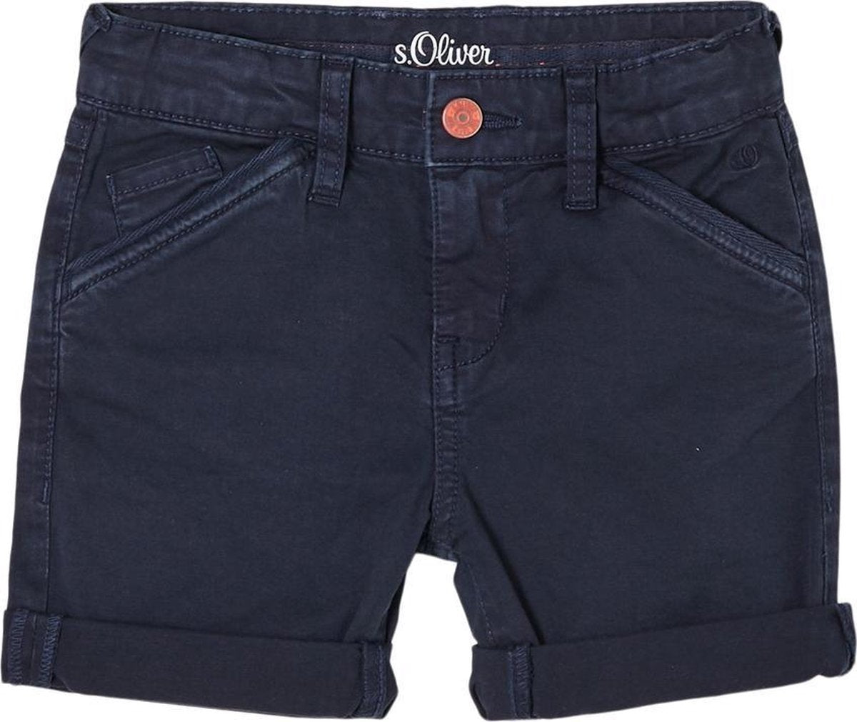 s.Oliver Jongens Korte Broek - Stretchkatoen - Donkerblauw - Maat 92