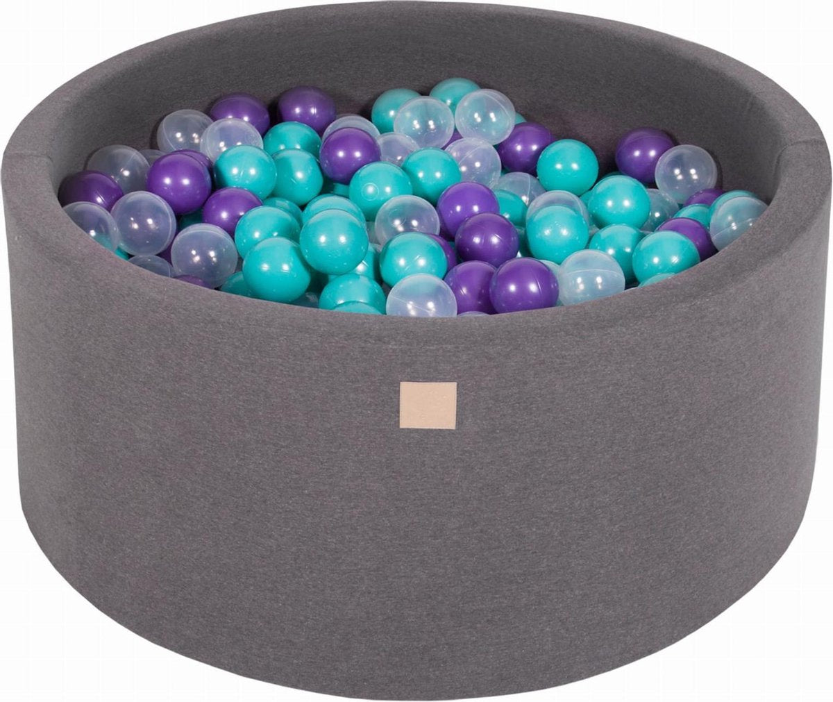 Ronde Ballenbak set incl 300 ballen 90x40cm - Donker Grijs: Turquoise
