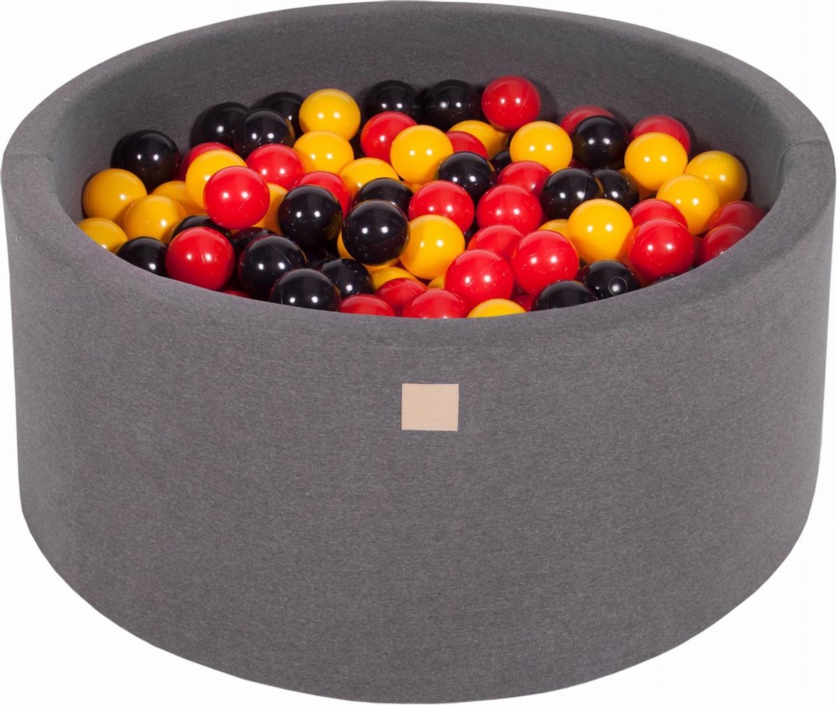 Ronde Ballenbak set incl 300 ballen 90x40cm - Donker Grijs: Geel
