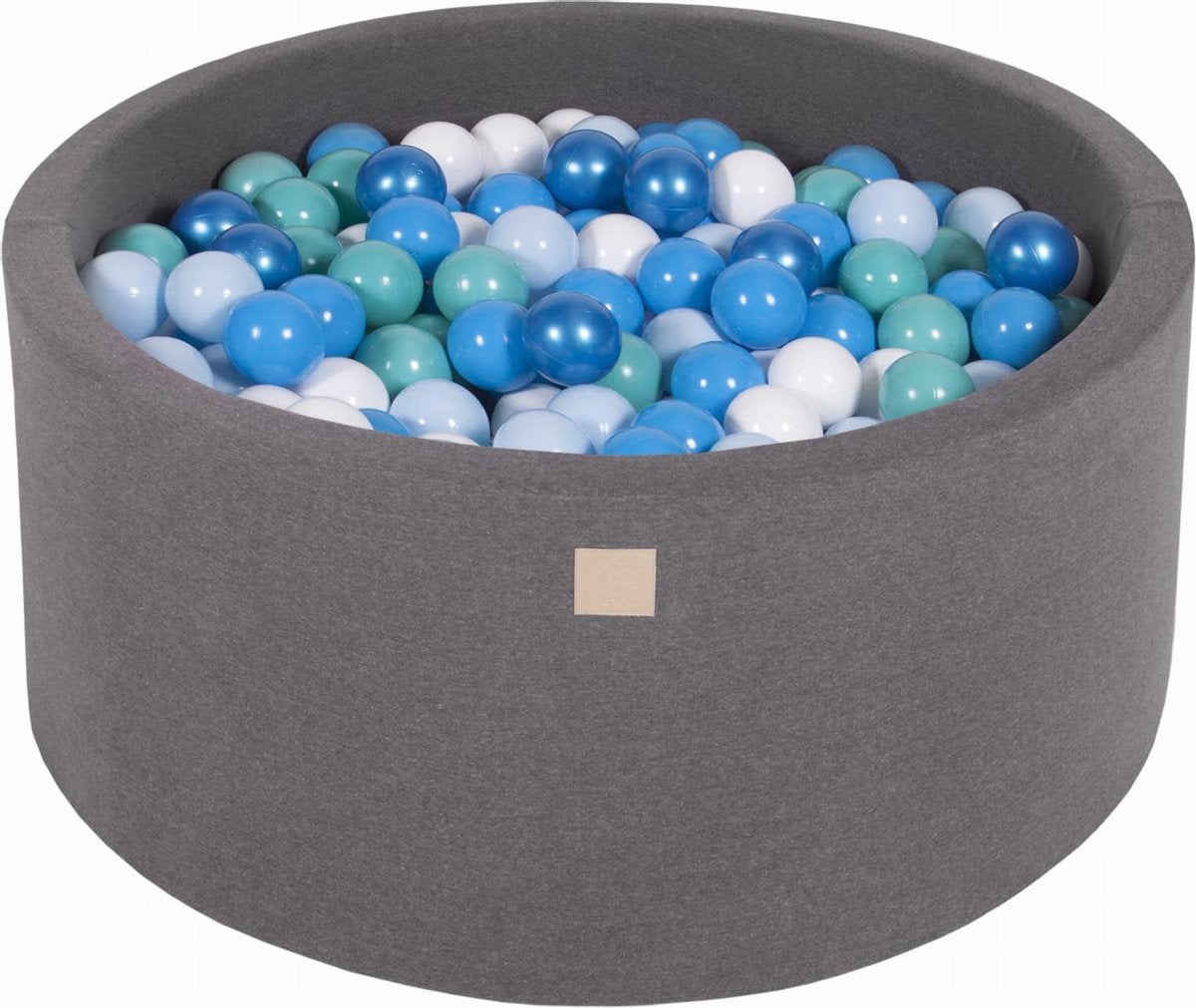 Ronde Ballenbak set incl 300 ballen 90x40cm - Donker Grijs: Wit