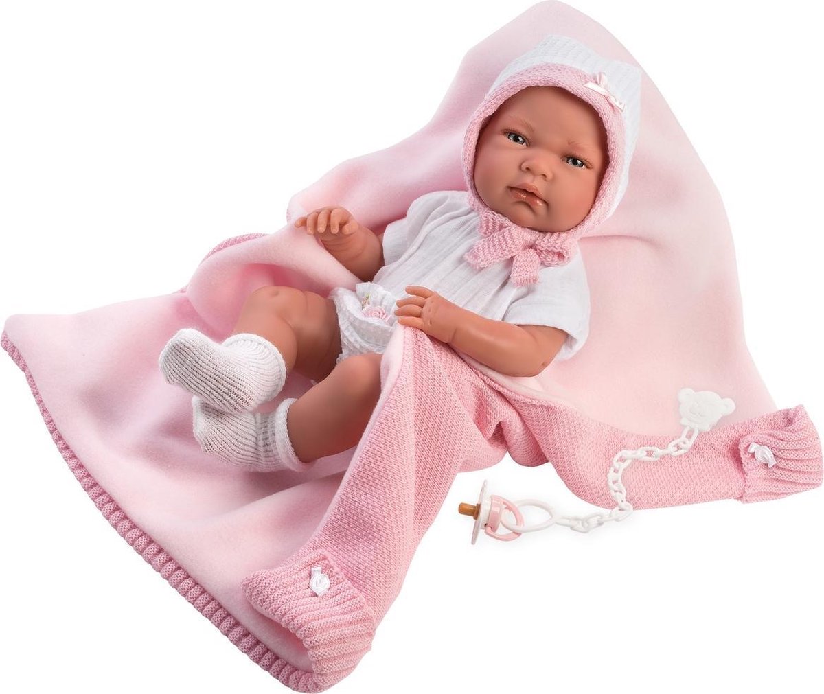 Llorens blanke pop NICA rose gekleed met kleed 40cm