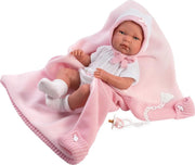 Llorens blanke pop NICA rose gekleed met kleed 40cm