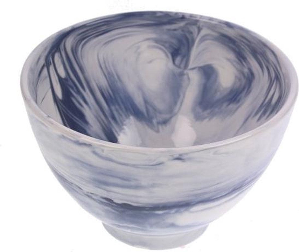 Kom blauw marmer porselein Ø15x11cm