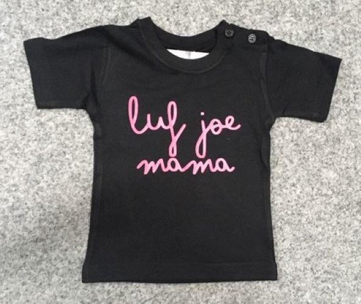Baby shirt met opdruk ''luf joe mama '' zwart maat 80
