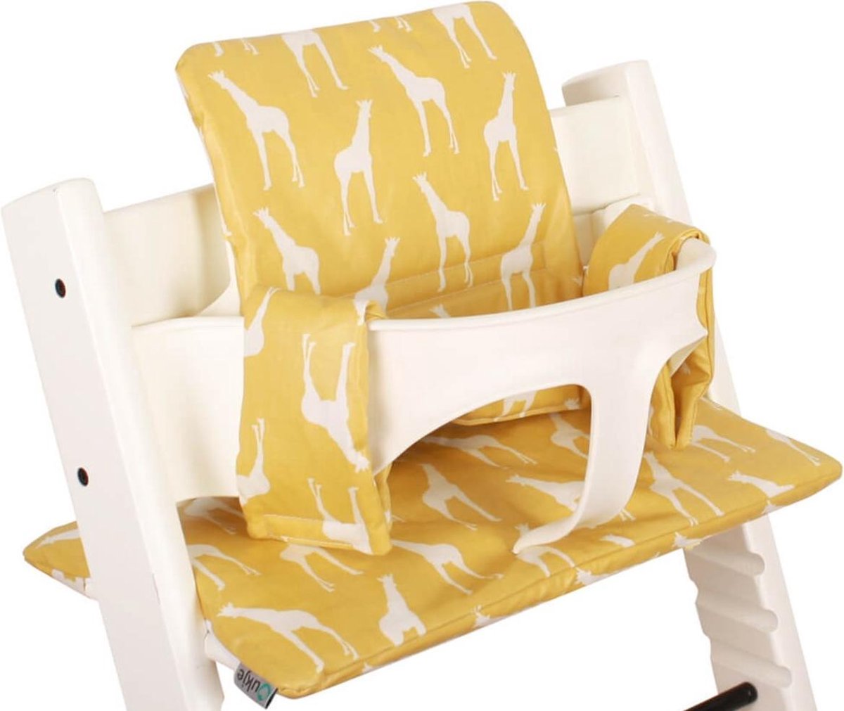 Ukje Kussenset voor Stokke Tripp Trapp - Geplastificeerd - Gele giraf