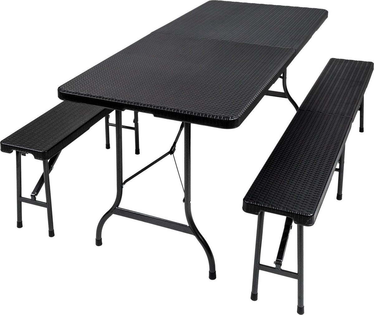 TecTake - campingtafel met banken - opklapbaar - kunststof - 402209