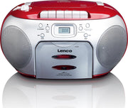Lenco SCD-420RD - Radio CD-speler met MP3 optie en koptelefoon - Rood