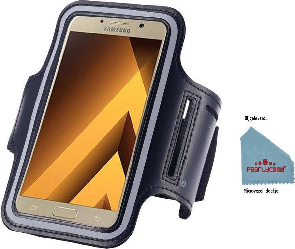 Pearlycase Sportband Hardloop armband Zwart voor Samsung Galaxy J3 2018