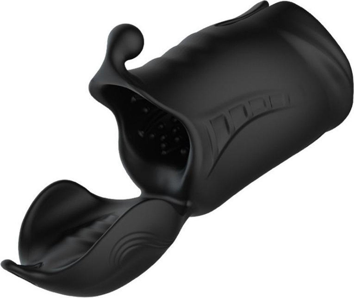 Alpha Plus Sleeve Masturbator met Krachtige Vibraties en Stimulerende Ribbels voor Penis en Balzak