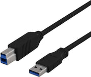 Deltaco USB3-150S USB-kabel 5 m USB 3.2 Gen 1 (3.1 Gen 1) USB A USB B Zwart