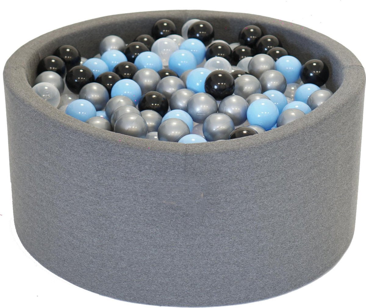 Ballenbak Donker grijs 90x40 met 250 ballen Zilver