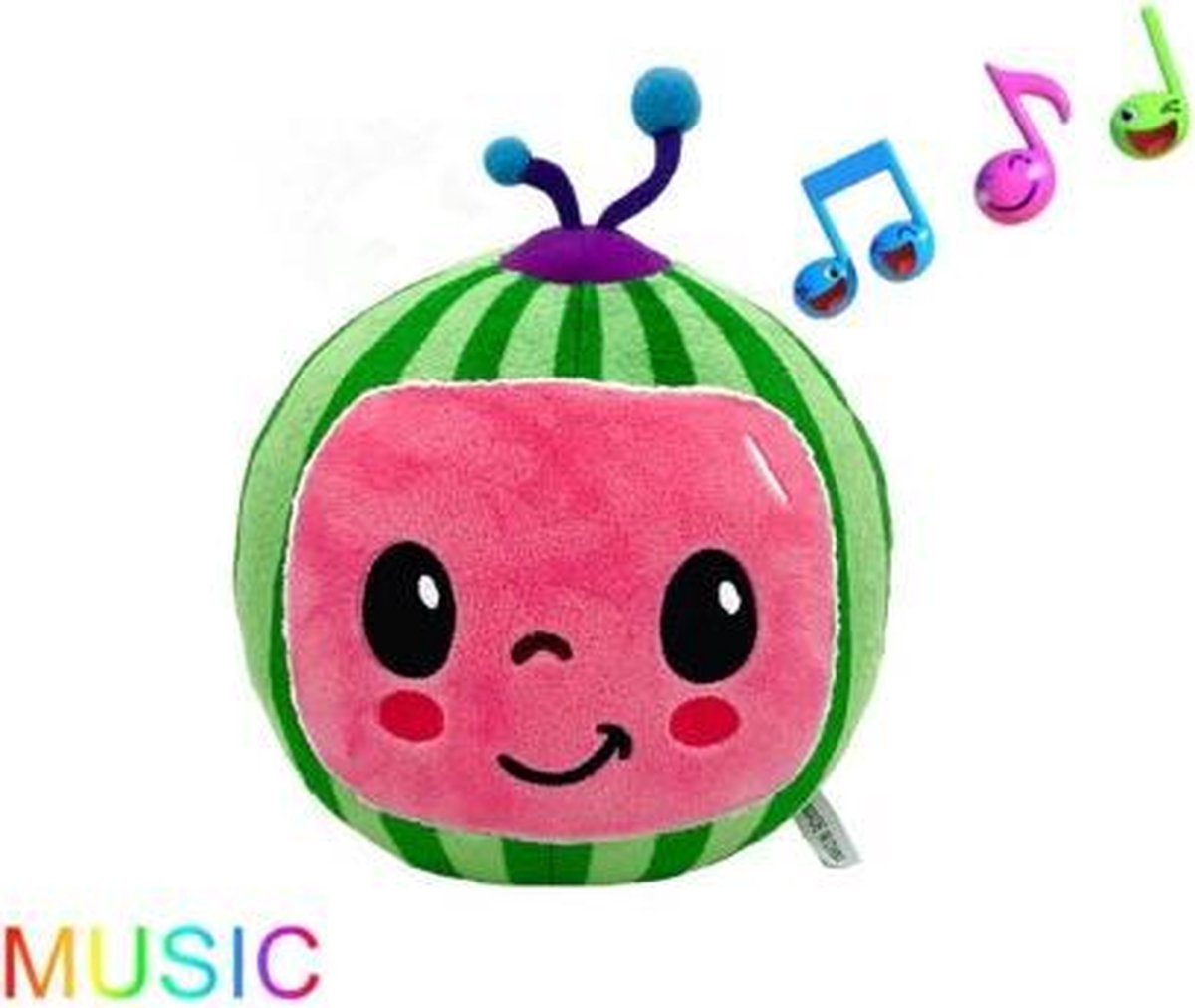 Cocomelon Knuffel - Coco Melon - Watermeloen Met Muziek - Youtube - Kids - Pluche - Speelgoed - Cadeau - Baby