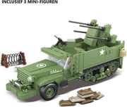 I02 - Amerikaanse MGMC M16 Halftrack - 518 onderdelen en 3 mini-figuren - WW2 Bouwstenen