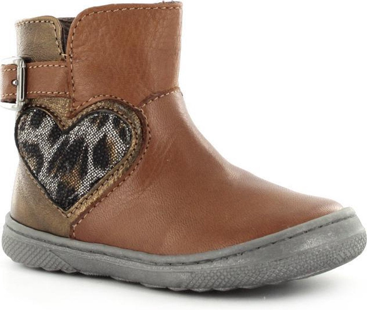 Kickers - Meisjes - Kinderschoenen - Laarsjes met Rits - Leder - Bruin - Bruin Goud - Maat 19