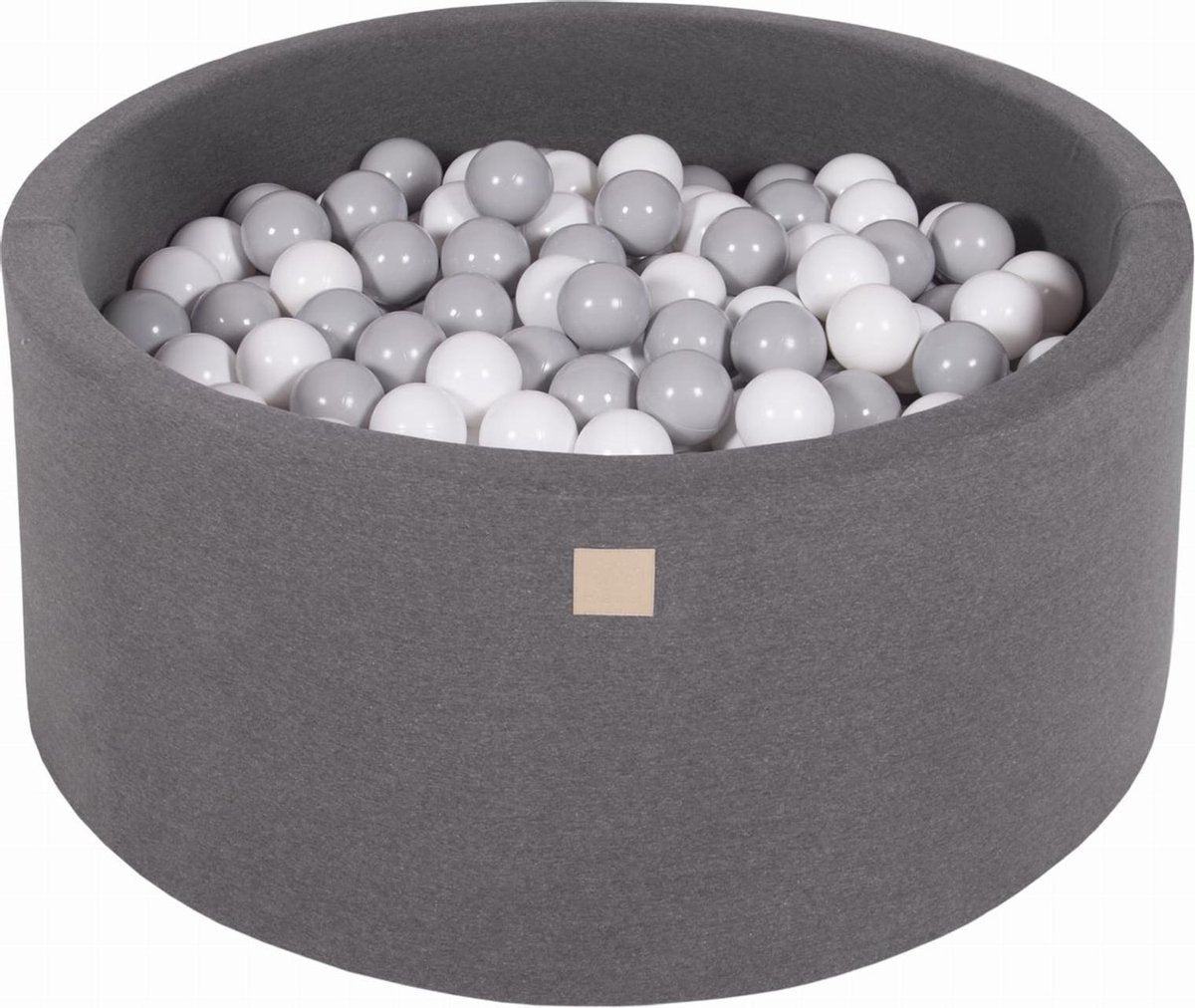 MeowBaby® Ronde Ballenbak set incl 300 ballen 90x30cm - Donker Grijs: Grijs