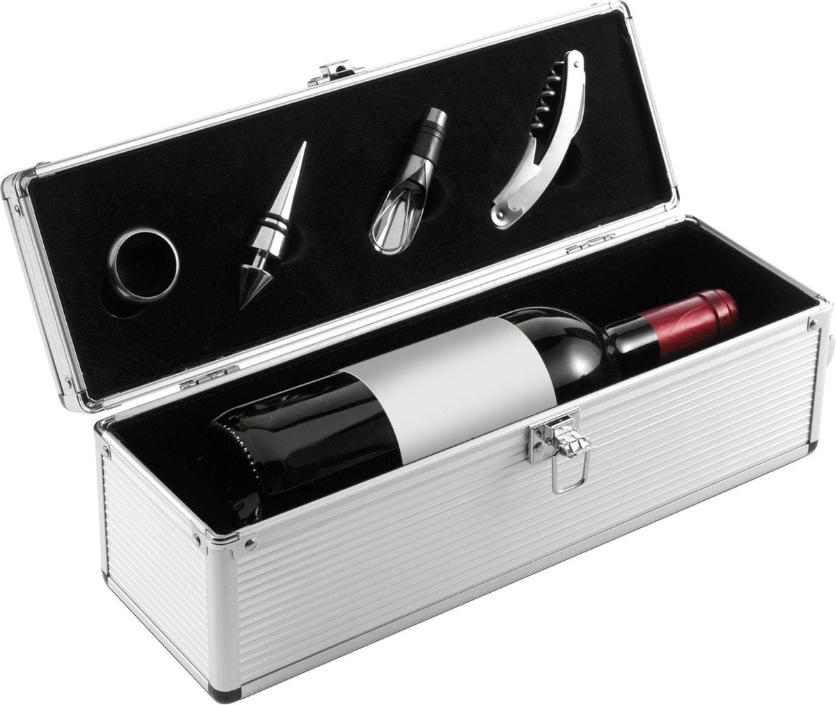 4 delige Exclusieve geschenkset. Verpakt in een Aluminium Geschenkkist een waardevol geschenk.