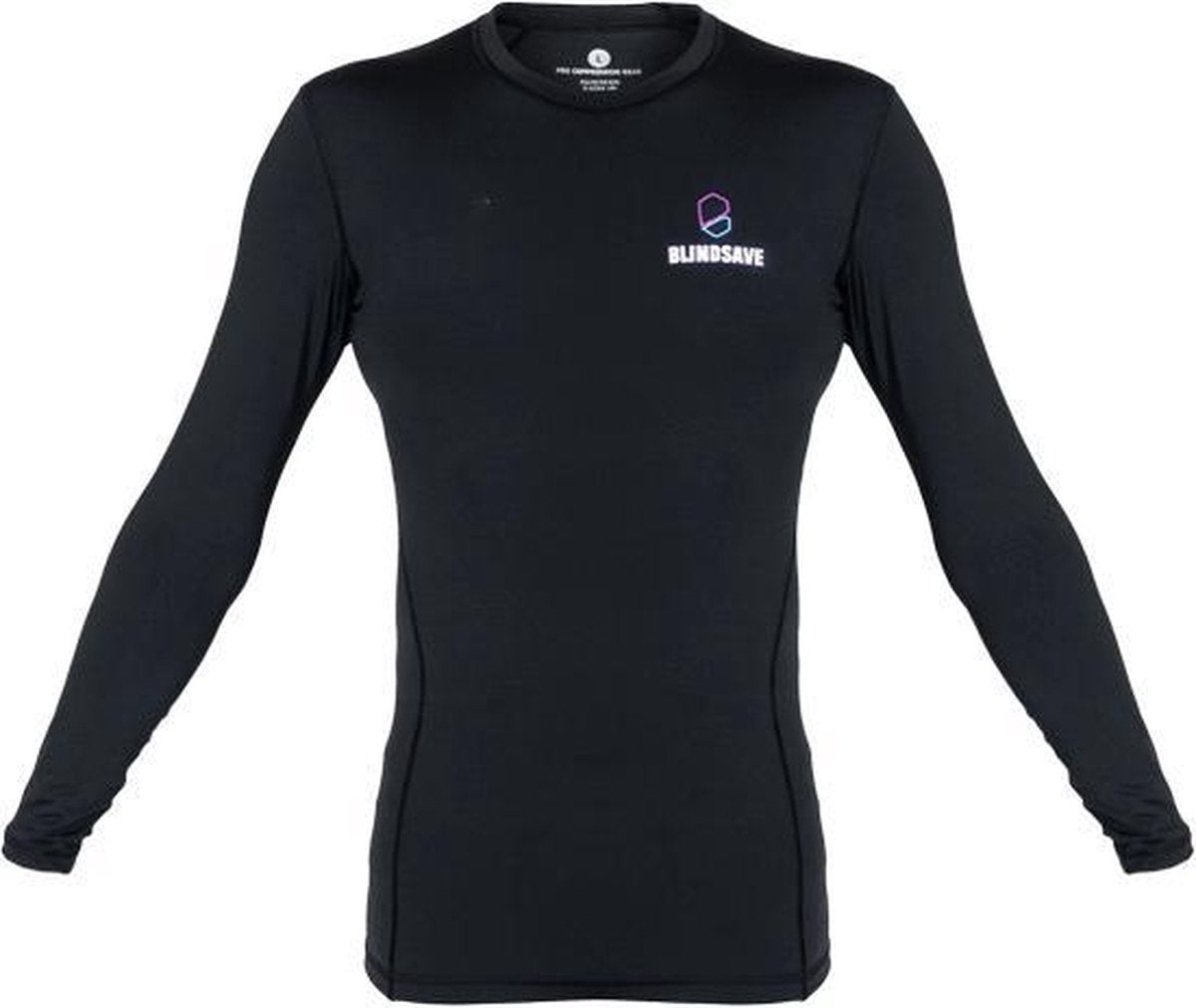 BLINDSAVE Compressie Shirt - Zwart - Lange mouwen - M