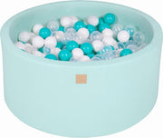 MeowBaby® Ronde Ballenbak set incl 300 ballen 90x30cm - Mint: Turquoise