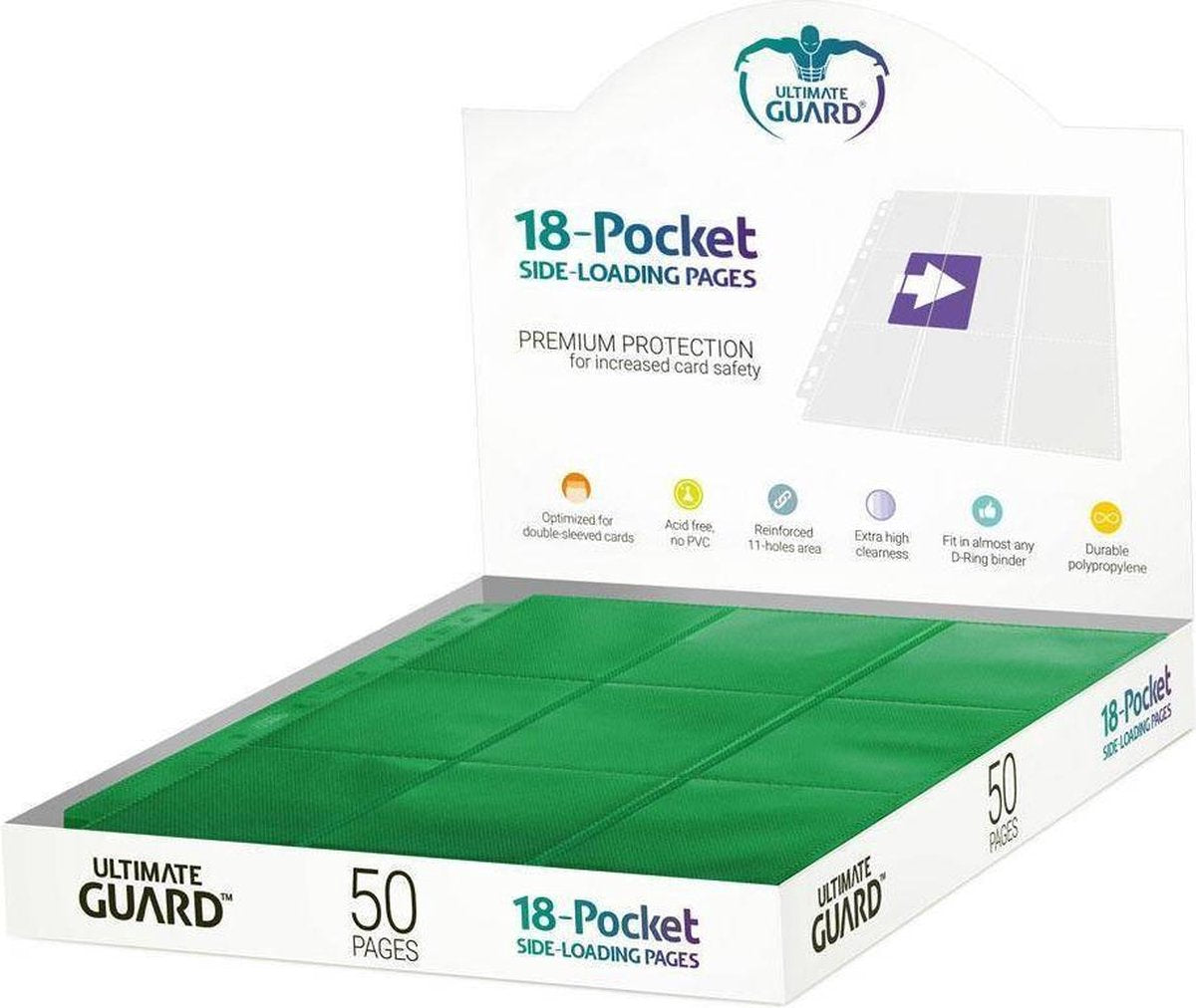 Ultimate Guard 50 Green Pages 18 Pocket Side-Loading