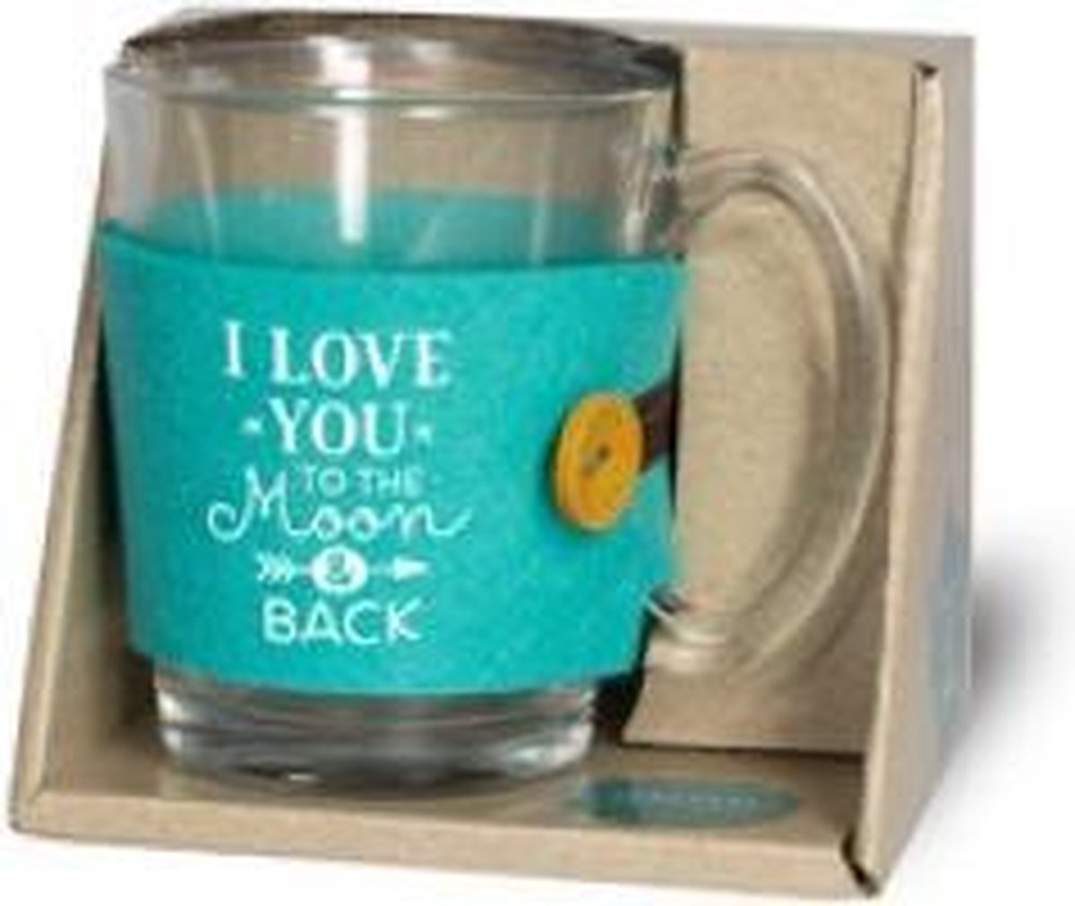 Verjaardag - Theeglas - I love you - Gevuld met verpakte Italiaanse bonbons - Voorzien van een zijden lint met de tekst "Speciaal voor jou" In cadeauverpakking met gekleurd lint