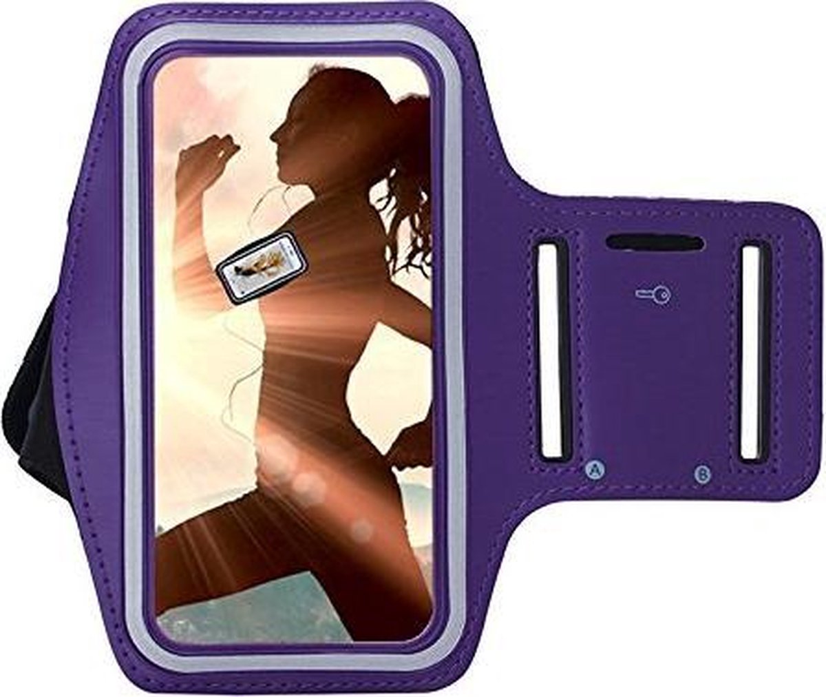 Samsung Galaxy M31/ M31s Sportband hoes sport armband hoesje Hardloopband Paars Pearlycase
