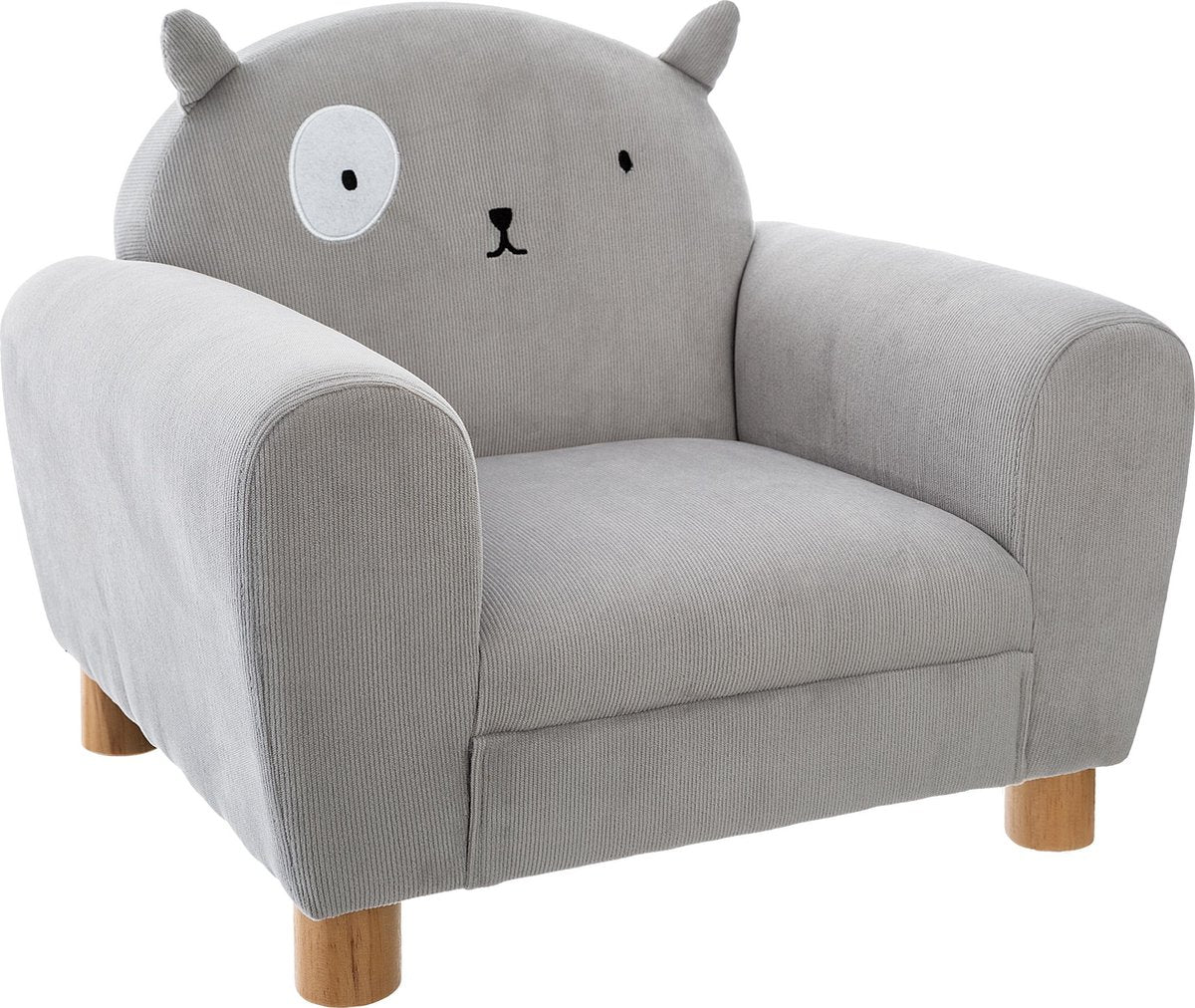 Atmosphera Grijze fauteuil met kattenoren voor kinderkamer H 43 cm