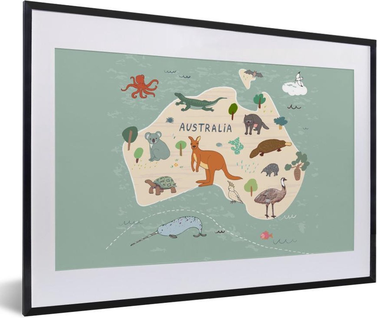 Dieren - Australië - Wereldkaart kinderen