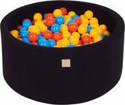 MeowBaby® Ronde Ballenbak set incl 300 ballen 90x40cm - Zwart: Geel