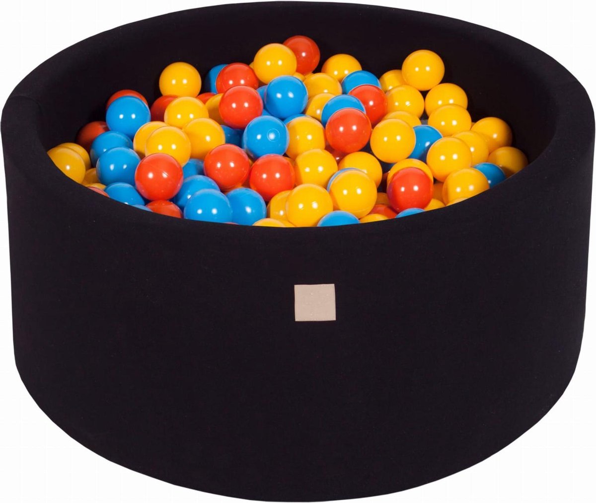 MeowBaby® Ronde Ballenbak set incl 300 ballen 90x40cm - Zwart: Geel