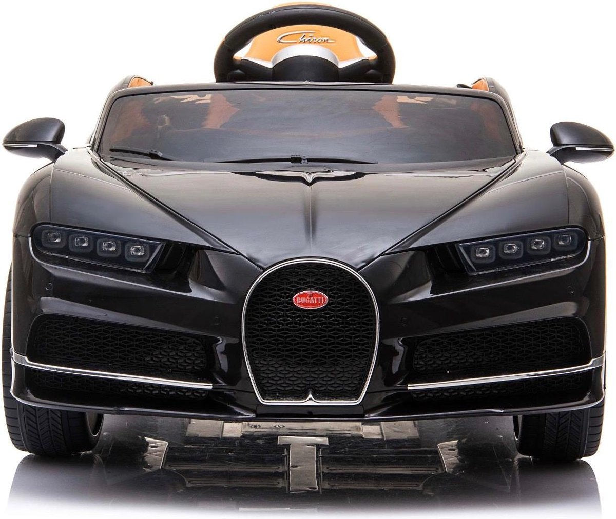Elektrische Kinderauto Bugatti Chiron 12V met Afstandsbediening - Zwart
