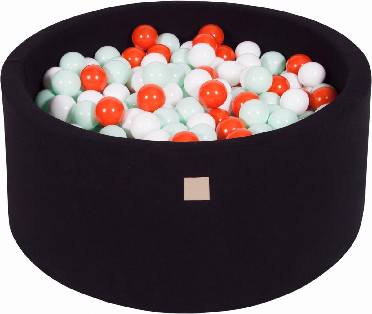 MeowBaby® Ronde Ballenbak set incl 300 ballen 90x40cm - Zwart: Oranje