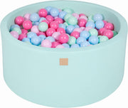 MeowBaby® Ronde Ballenbak set incl 300 ballen 90x40cm - Mint: Mint