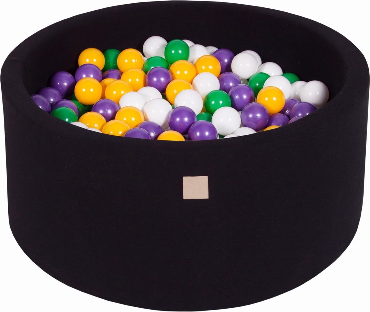 MeowBaby® Ronde Ballenbak set incl 300 ballen 90x40cm - Zwart: Geel