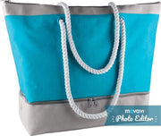 Ki-Mood Strandtas met koelvak - Turquoise/Light Grey