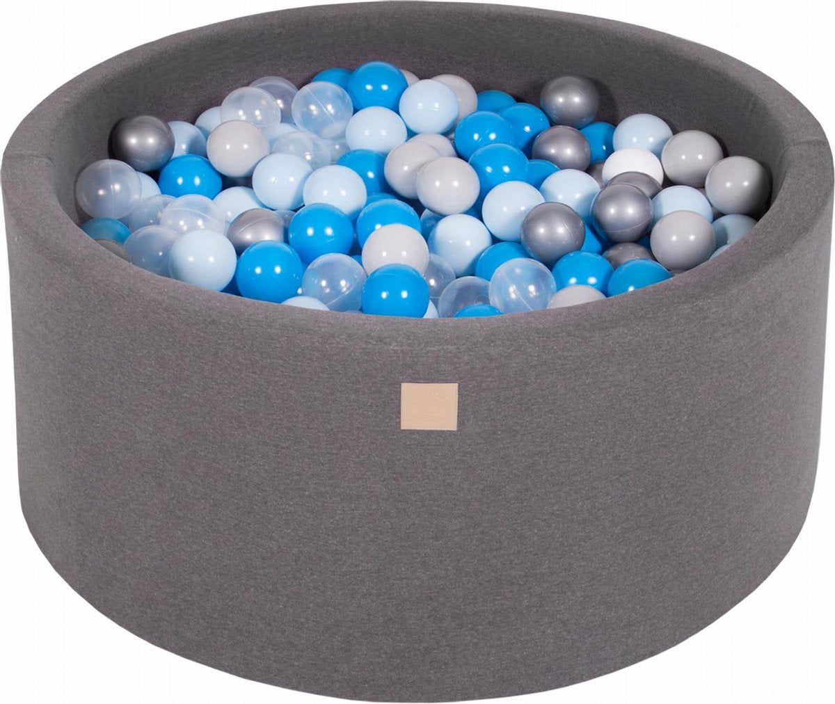 Ronde Ballenbak set incl 300 ballen 90x40cm - Donker Grijs: Blauw