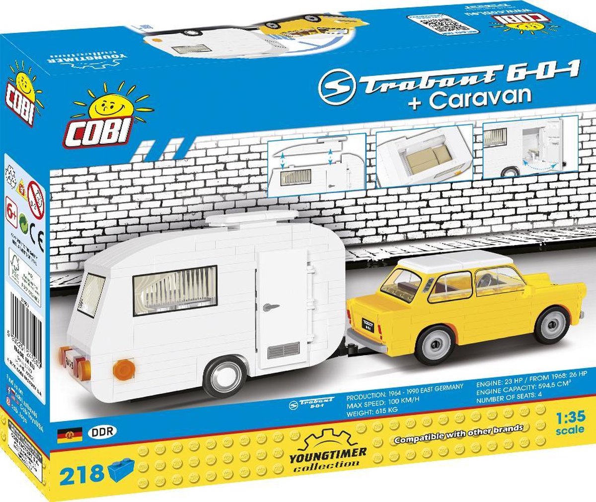 Cobi 223 Pcs Cars /24590/ Trabant 601 + Caravan