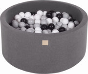 Ronde Ballenbak set incl 300 ballen 90x40cm - Donker Grijs: Grijs