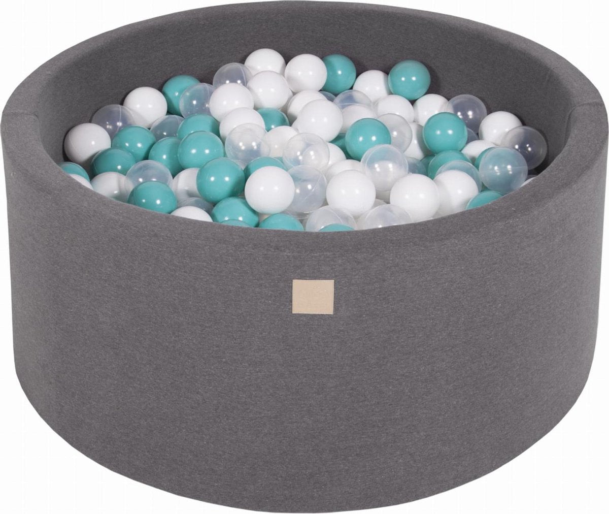 Ronde Ballenbak set incl 300 ballen 90x40cm - Donker Grijs: Turquoise