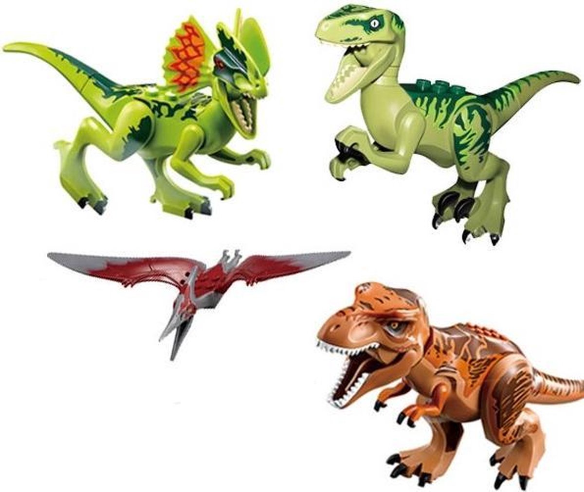 Dinosaurus Speelset - 4 stuks - bouwstenen - bouwblokken - Tyrannosaurus rex
