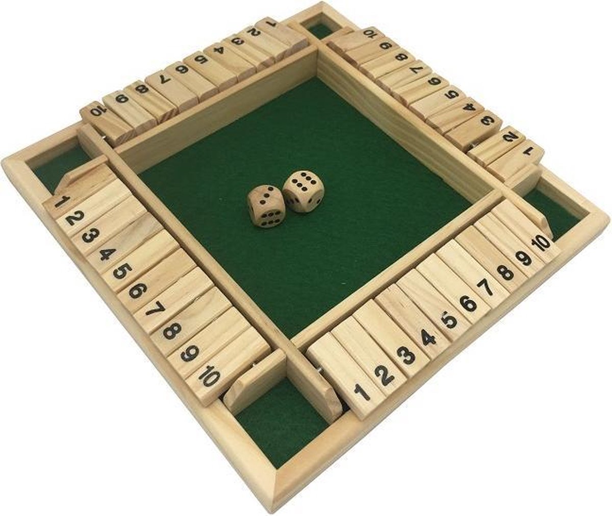 Shut The Box 4 Spelers - 1 Tot 4 Spelers - Reisspellen - Dobbelspel - Rekenspel