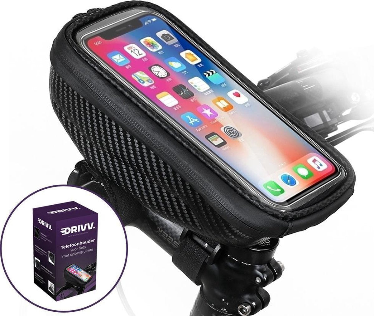 Telefoonhouder Fiets Waterdicht  - Fietshouder voor Smartphone - GSM Houder Fiets - Telefoonhouder Motor - GSM Houder Motor - Telefoonhouder Scooter