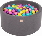 Ronde Ballenbak set incl 300 ballen 90x40cm - Donker Grijs: Violet