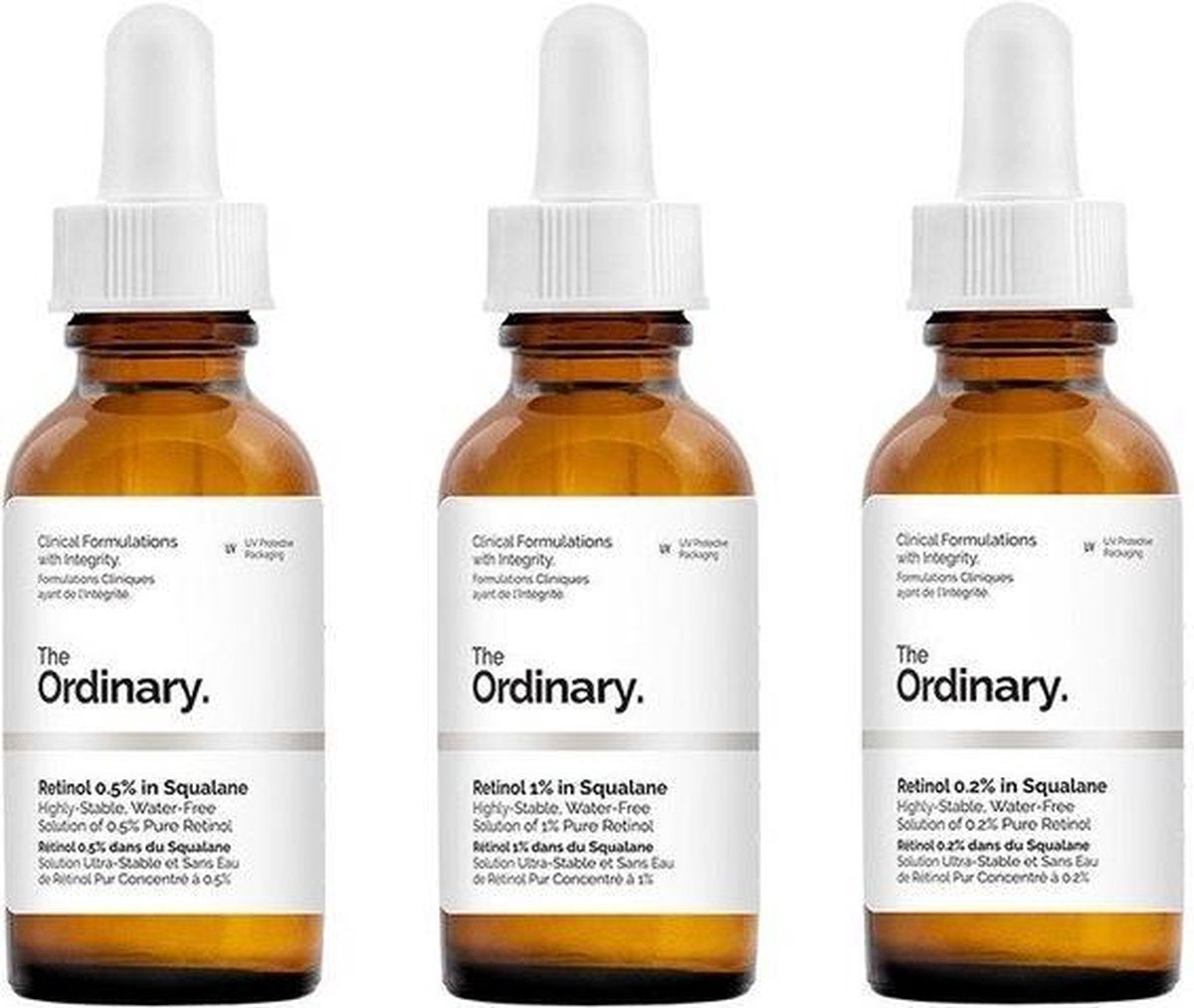 The Ordinary Retinol skincare set | 3 Step Retinol Course |   The Ordinary Retinol 0.2% in Squalane - 30ml The Ordinary Retinol 0.5% in Squalane - 30ml The Ordinary Retinol 1% in Squalane 30ml