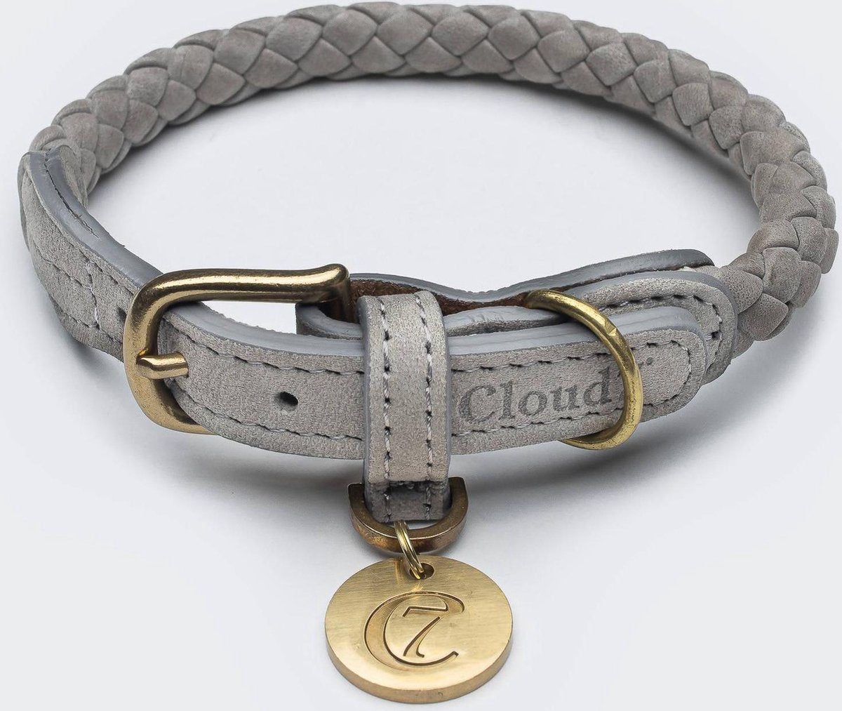 Lederen Halsband Ravello Grijs (S)