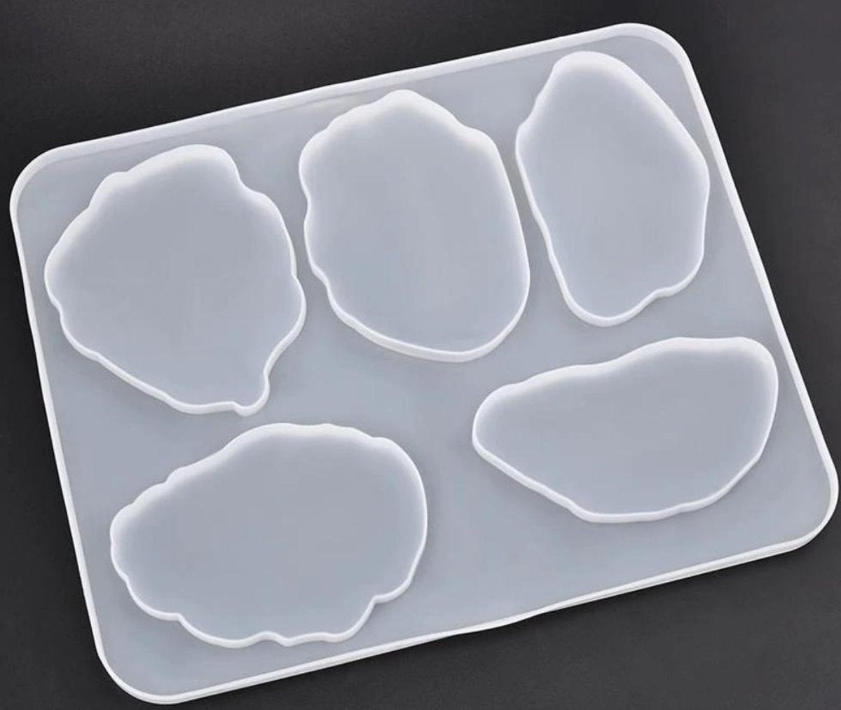 Onderzetters Mal Epoxy Mallen 5 In 1 Mal Flexibel Kunsstof Epoxy Mold Gietmal Zeep Siliconen Mallen Set Chocolade Mal Ijsblokjes Mal