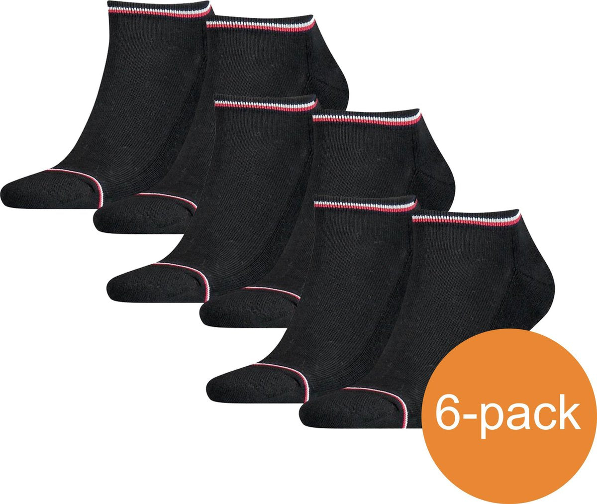 Tommy Hilfiger Sneakersokken Heren  -  6 paar - Iconic Sneaker Black - Maat 39/42