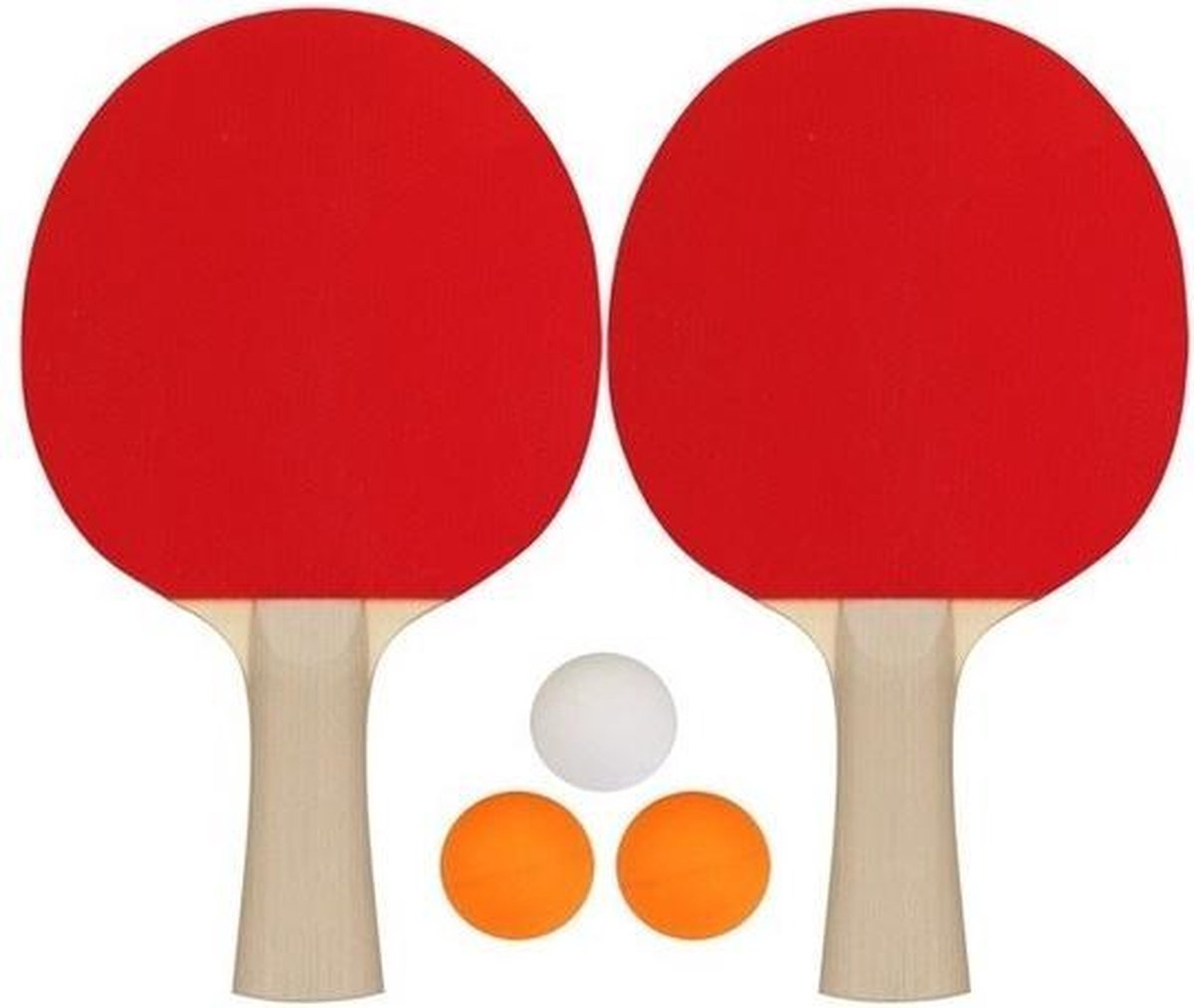 Tafeltennis batjes inclusief ballen - Ping pong set compleet met 3 ballen - Recreatief buitenspeelgoed