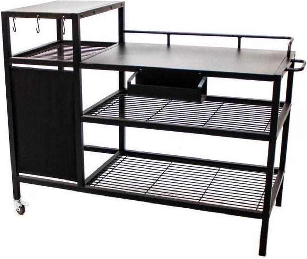 Plancha-trolley - zwart staal